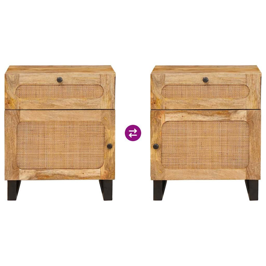 Nachtkastje met lade Naturel 50 x 33 x 60 cm Massief Mango Hout