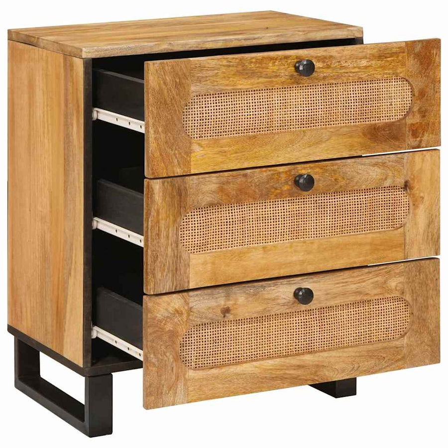 Nachtkastje met lade Naturel 50 x 33 x 60 cm Massief Mango Hout