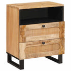 Nightstand with Drawer Natural 50 x 33 x 62 cm Solid Mango Wood