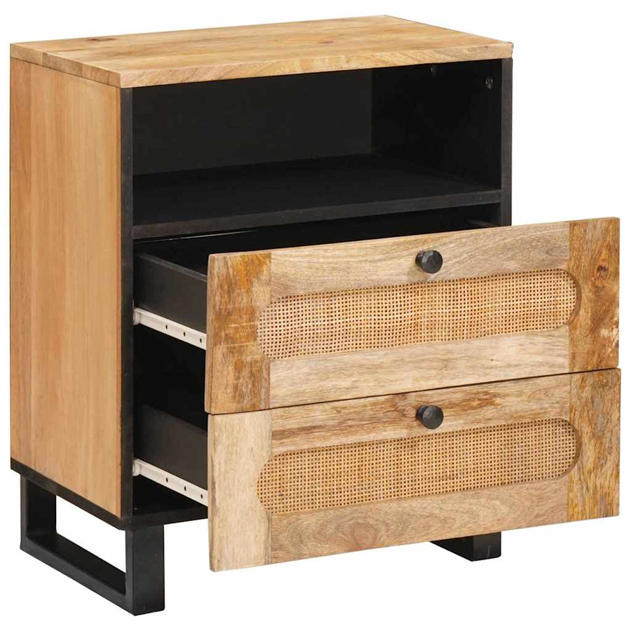 Nachtkastje met lade Naturel 50 x 33 x 60 cm Massief Mango Hout