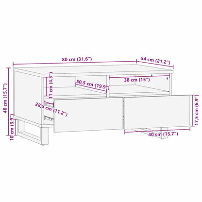 Salontafel met lade Naturel 80 x 54 x 40 cm Massief Mango Hout