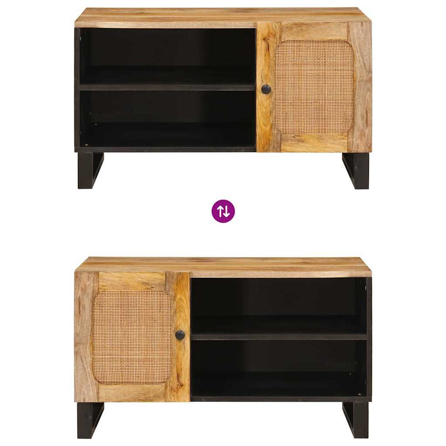 TV-kast met opslag Bruin 80 x 31,5 x 46 cm Massief Mango Hout