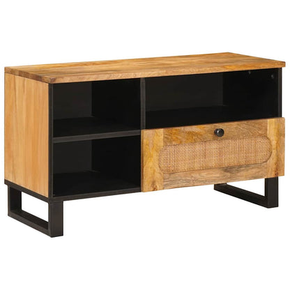 Tv-Kast Met Lade Bruin 80 X 33,5 X 46 Cm Massief Mango Hout