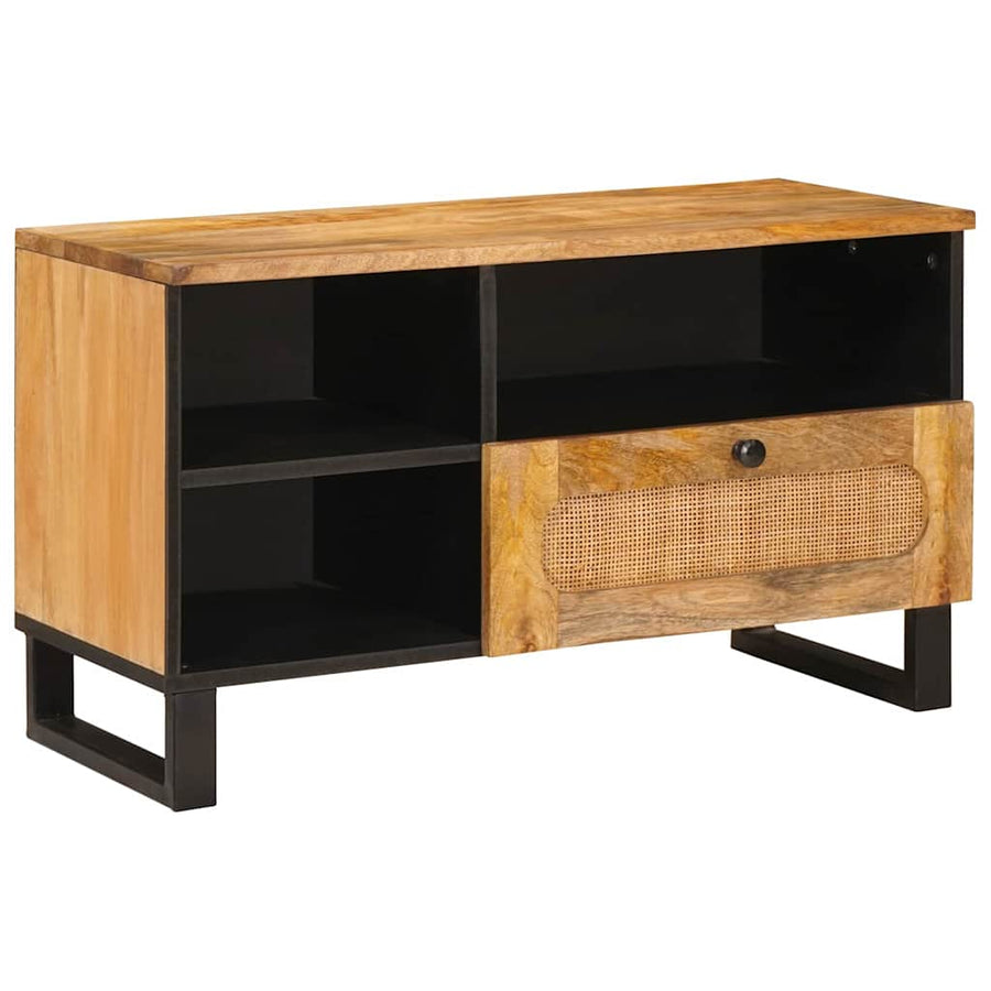 Tv-Kast Met Lade Bruin 80 X 33,5 X 46 Cm Massief Mango Hout