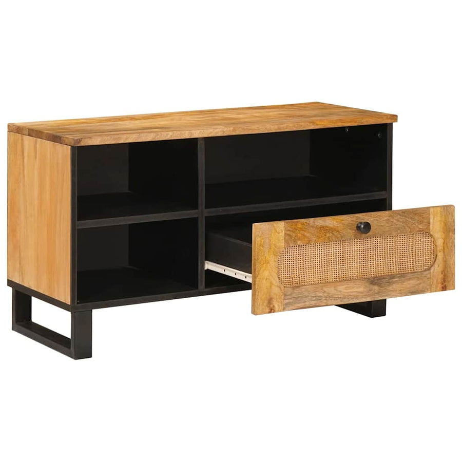 Tv-Kast Met Lade Bruin 80 X 33,5 X 46 Cm Massief Mango Hout