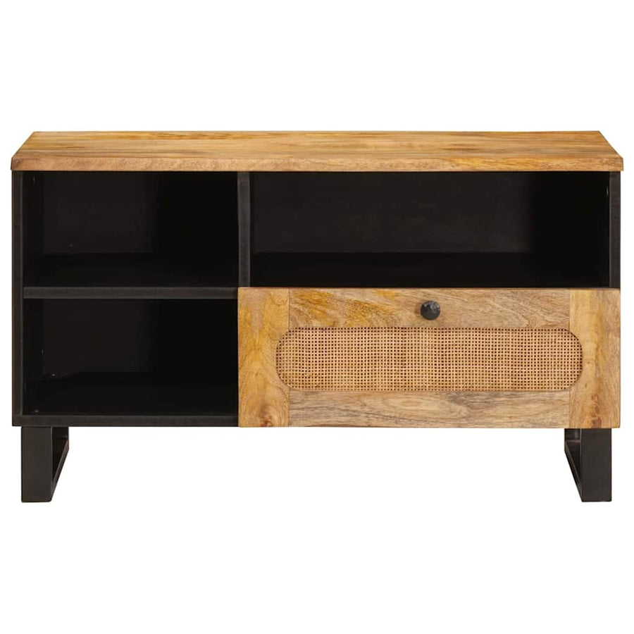 Tv-Kast Met Lade Bruin 80 X 33,5 X 46 Cm Massief Mango Hout