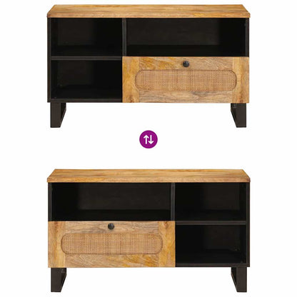 Tv-Kast Met Lade Bruin 80 X 33,5 X 46 Cm Massief Mango Hout