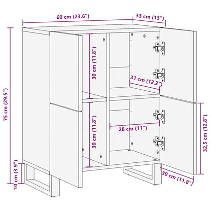 Dressoir met opslag Bruin 60 x 33,5 x 75 cm Massief Mango Hout