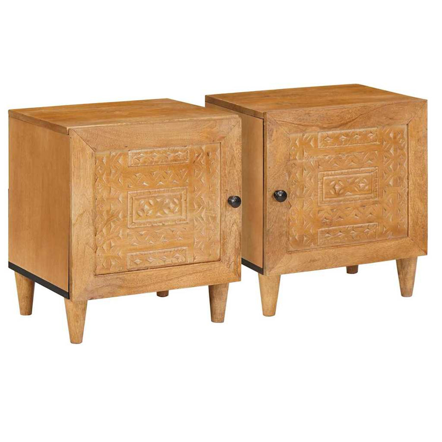 Nachtkastje 2 pcs Licht Bruin 40 x 33 x 46 cm