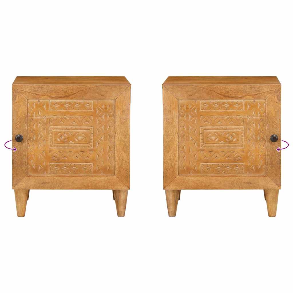 Nachtkastje 2 pcs Licht Bruin 40 x 33 x 46 cm