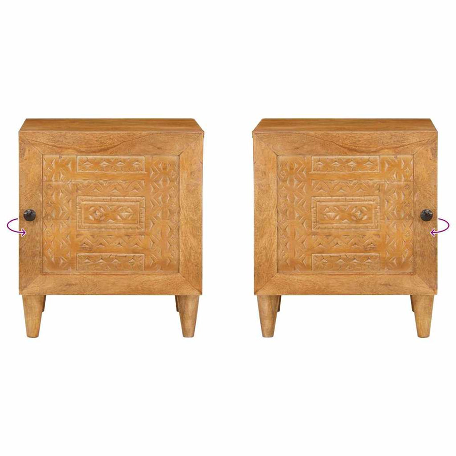 Nachtkastje 2 pcs Licht Bruin 40 x 33 x 46 cm