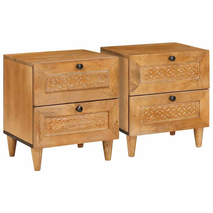 Nachtkastje met lade 2 pcs Licht Bruin 40 x 33 x 46 cm