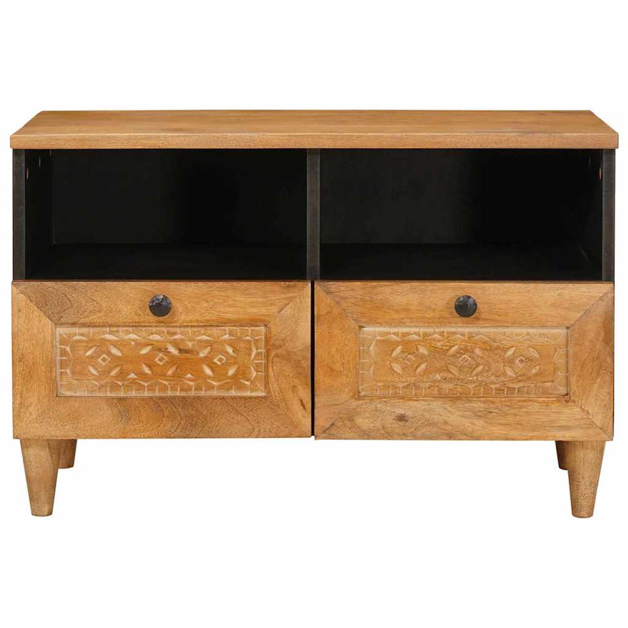TV-kast met lade Lichtbruin 70 x 33 x 46 cm massief mangohout