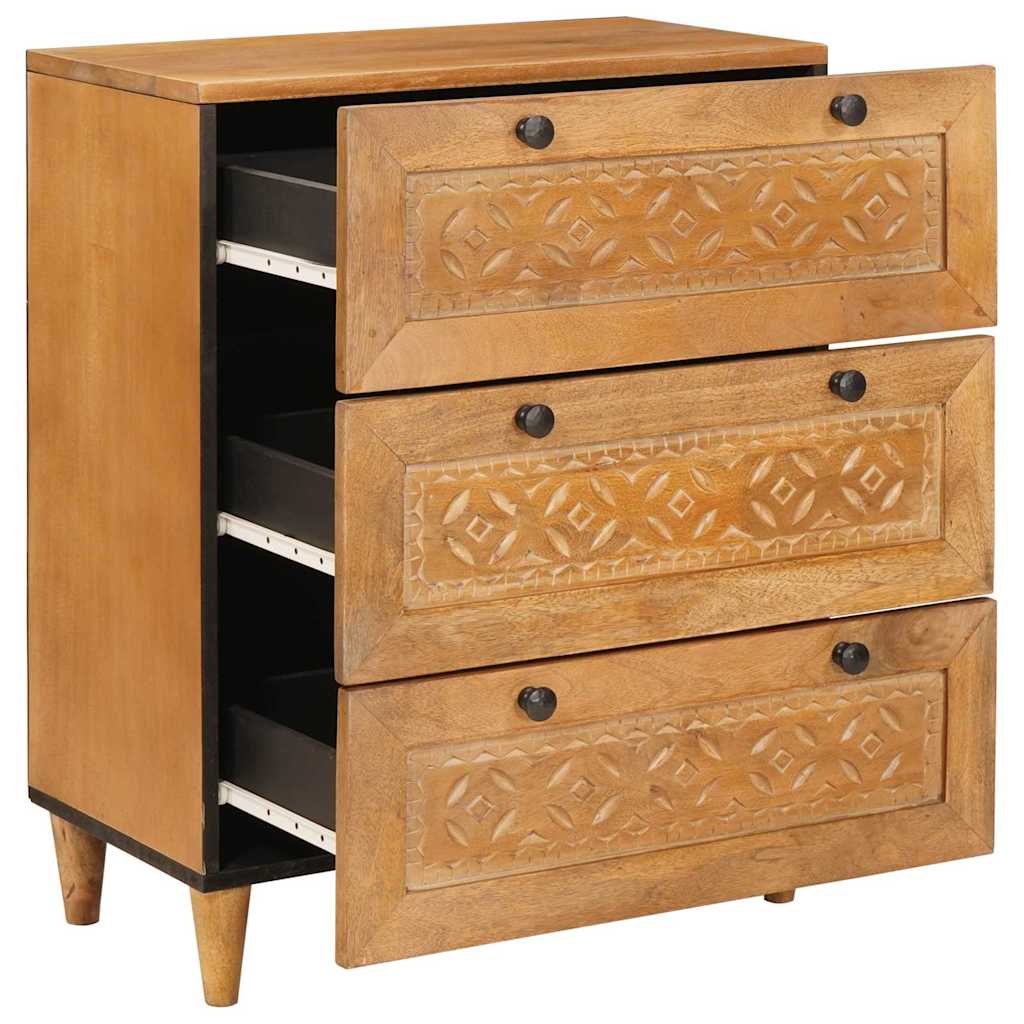 Dressoir Lichtbruin 60 x 33 x 75 cm massief mangohout