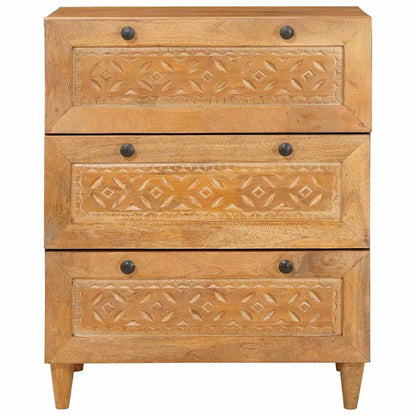 Dressoir Lichtbruin 60 x 33 x 75 cm massief mangohout