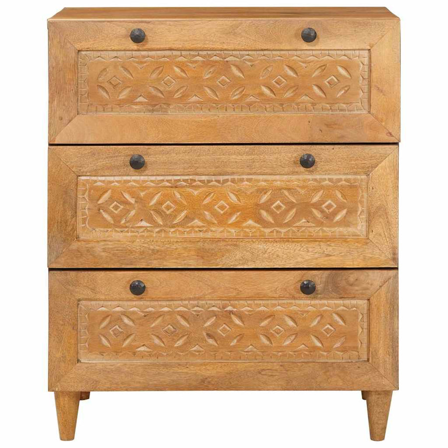 Dressoir Lichtbruin 60 x 33 x 75 cm massief mangohout