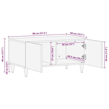 Salontafel Licht Bruin 80 x 50 x 40 cm Massief acaciahout