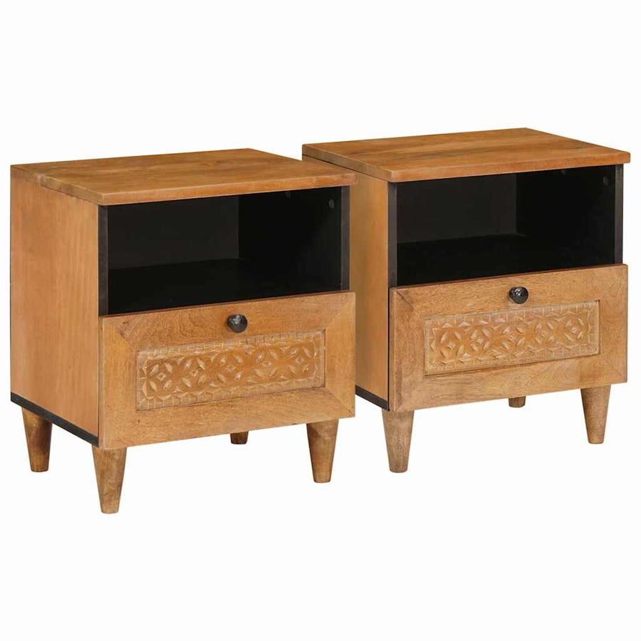 Nachtkastje met lade 2 pcs Licht Bruin 40 x 33 x 46 cm