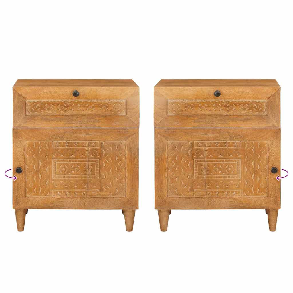 Nachtkastje Licht Bruin 50 x 33 x 60 cm Massief acaciahout