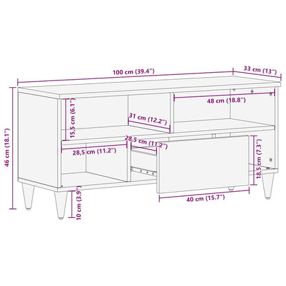 TV Eenheden met lade Licht Bruin 105 x 33 x 46 cm Bewerkt hout
