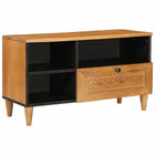 Wandkast 80x33x46 cm bewerkt hout licht bruin