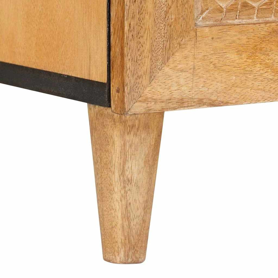 TV-kast met lade Lichtbruin 100 x 33 x 46 cm massief mangohout