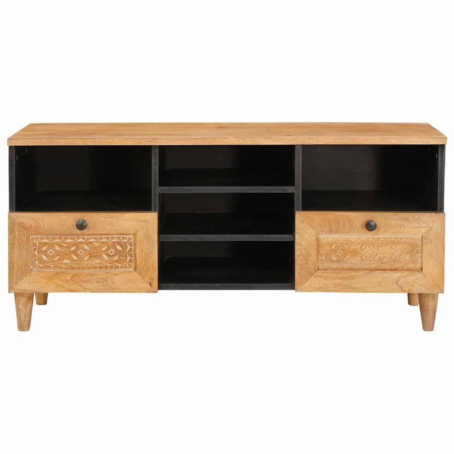 TV-kast met lade Lichtbruin 100 x 33 x 46 cm massief mangohout