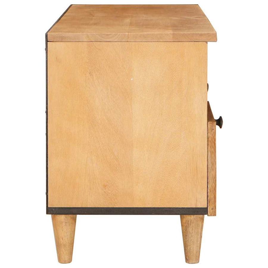 TV-kast met lade Lichtbruin 100 x 33 x 46 cm massief mangohout