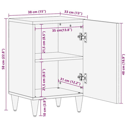 Badkamer Kast Lichtbruin 38 x 33.5 x 160 cm Massief Mango Hout