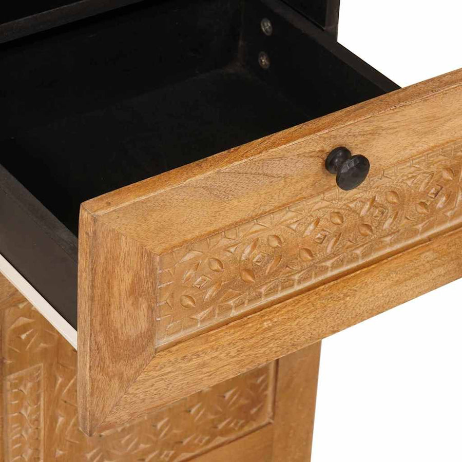 Badkamerkast met lade Licht Bruin 38 x 33 x 160 cm Bewerkt hout