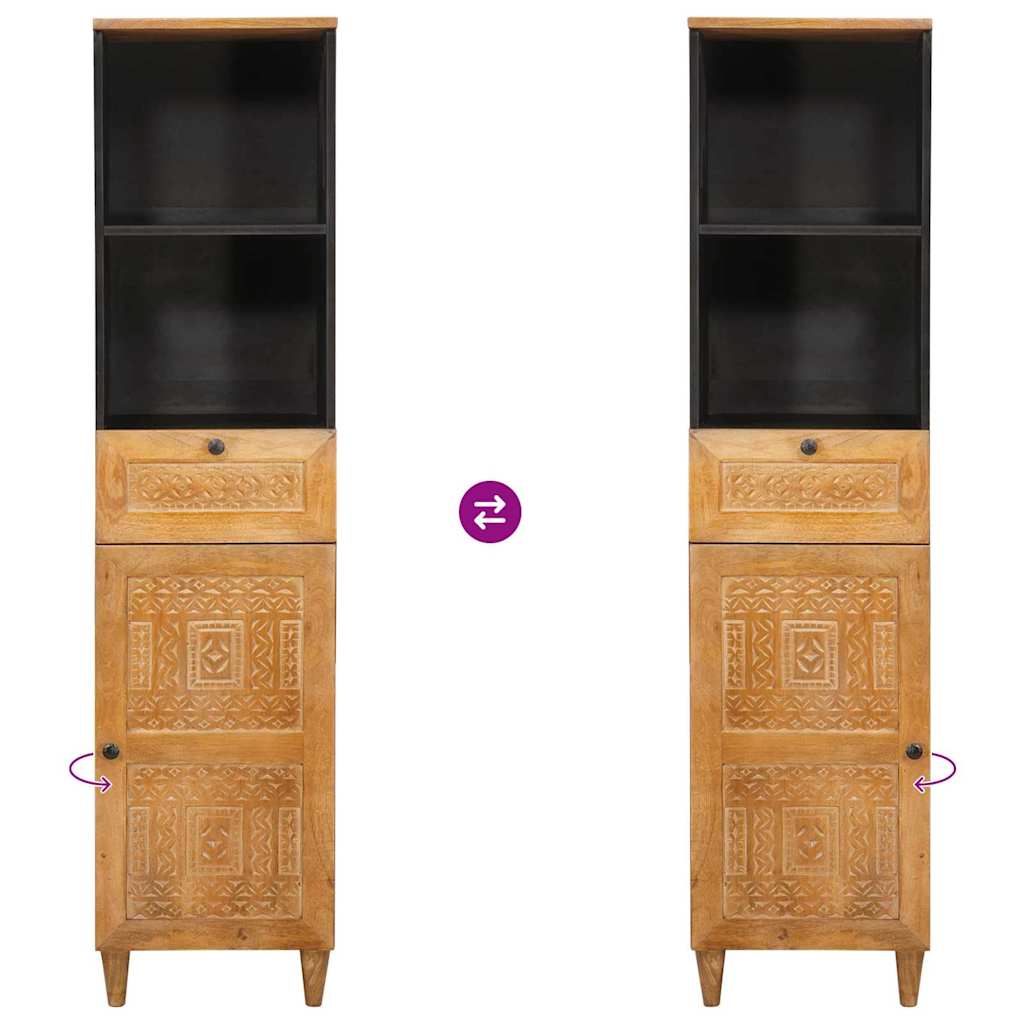 Badkamerkast met lade Licht Bruin 38 x 33 x 160 cm Bewerkt hout
