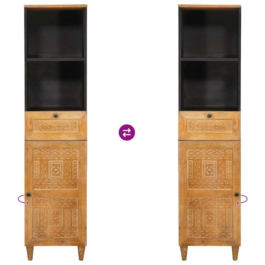 Badkamerkast met lade Licht Bruin 38 x 33 x 160 cm Bewerkt hout