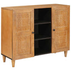 Dressoir 90x33.5x75 cm massief mangohout lichtbruin