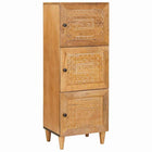 Highboard massief mangohout lichtbruin 40x33x110 cm