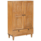 Highboard 60x33x100 cm massief mangohout lichtbruin