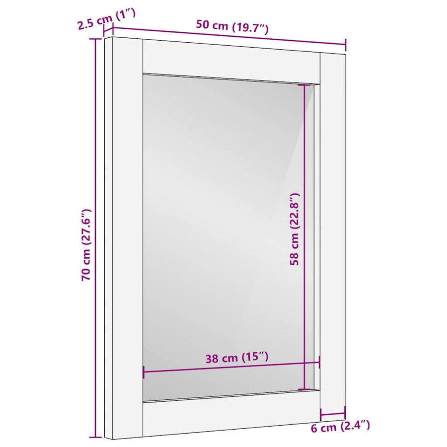 Badkamer Spiegel met spiegel Licht Bruin 70 x 50 x 2,5 cm