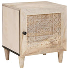 Nachtkastje 40x33x46 cm massief acaciahout beige