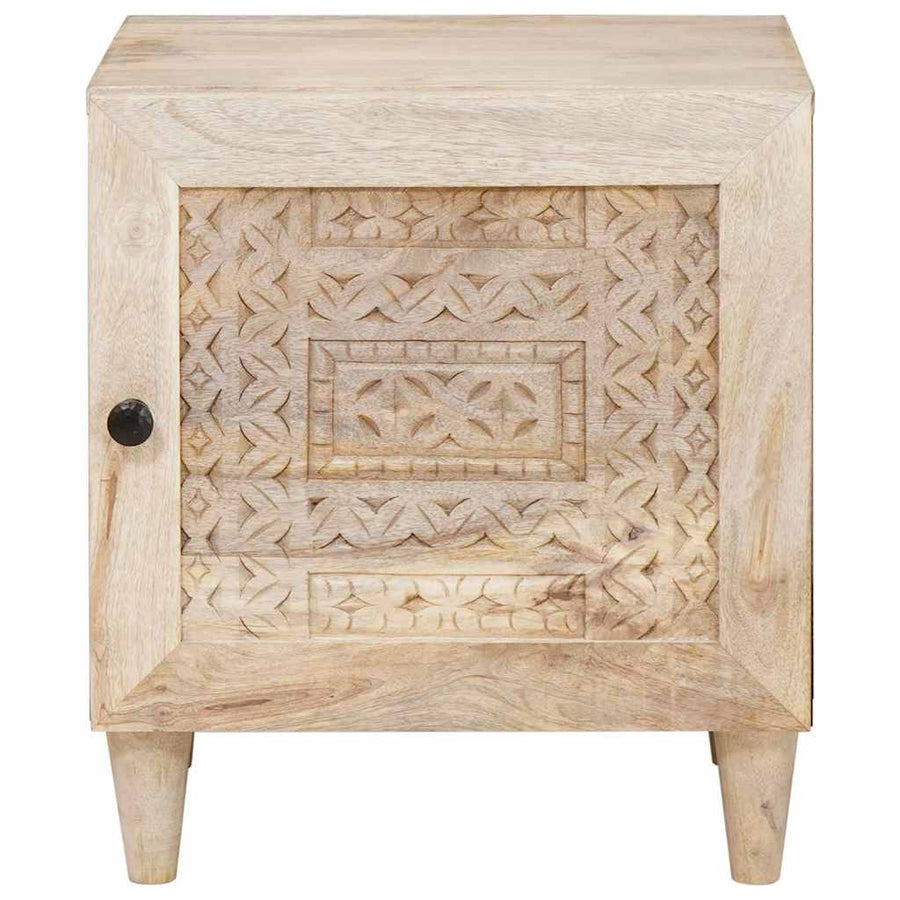 Nachtkastje Beige 40 x 33 x 46 cm Massief acaciahout