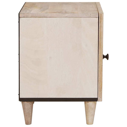 Nachtkastje Beige 40 x 33 x 46 cm Massief acaciahout