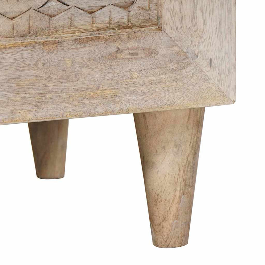 Nachtkastje met lade Beige 40 x 33 x 46 cm Massief acaciahout