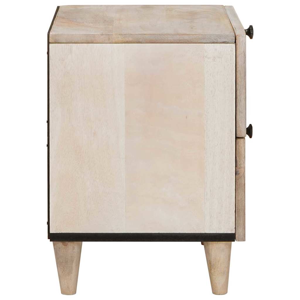 Nachtkastje met lade Beige 40 x 33 x 46 cm Massief acaciahout