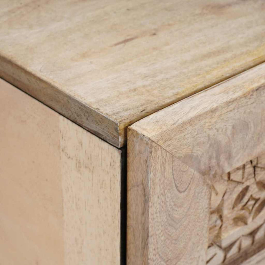 Nachtkastje 2 pcs Beige 40 x 33 x 46 cm Massief acaciahout