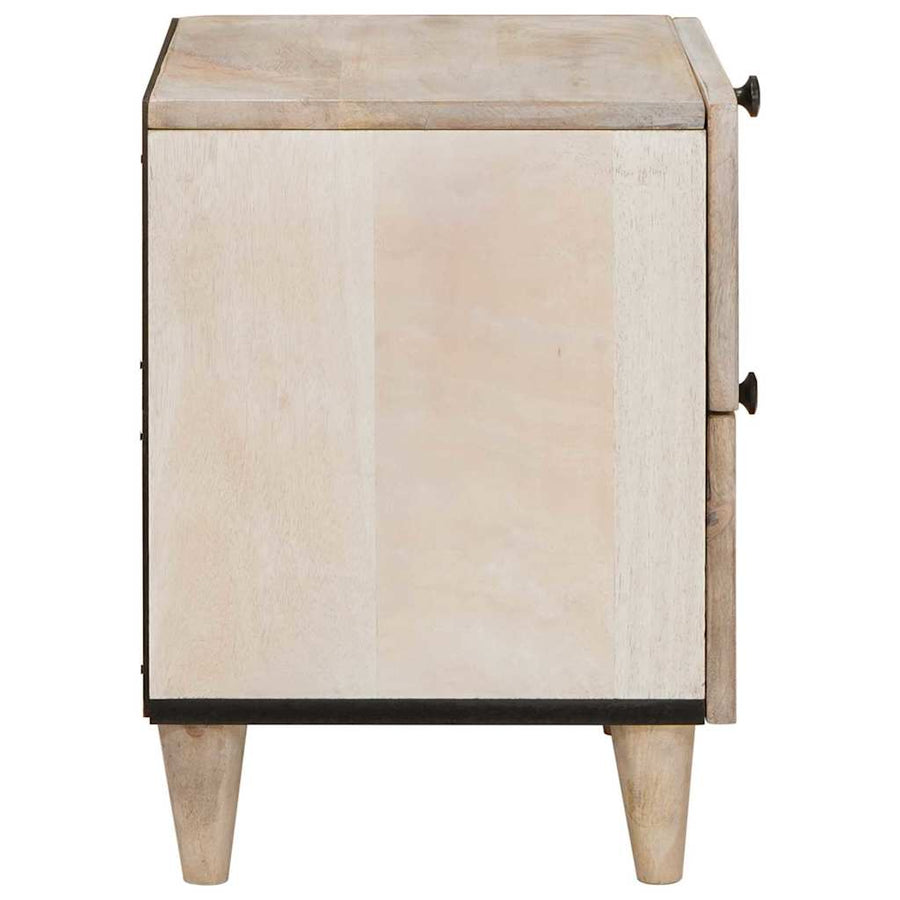 Nachtkastje 2 pcs Beige 40 x 33 x 46 cm Massief acaciahout