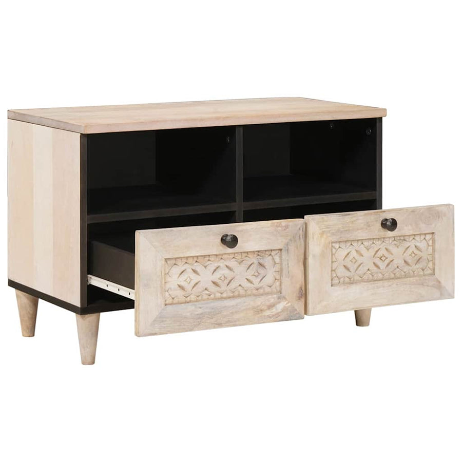 TV-kast met lade Wit 70 x 33 x 46 cm massief mangohout