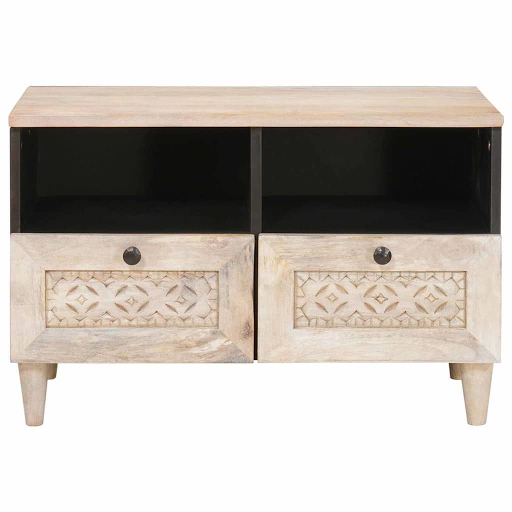 TV-kast met lade Wit 70 x 33 x 46 cm massief mangohout