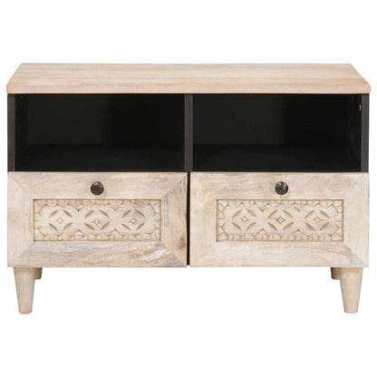 TV-kast met lade Wit 70 x 33 x 46 cm massief mangohout
