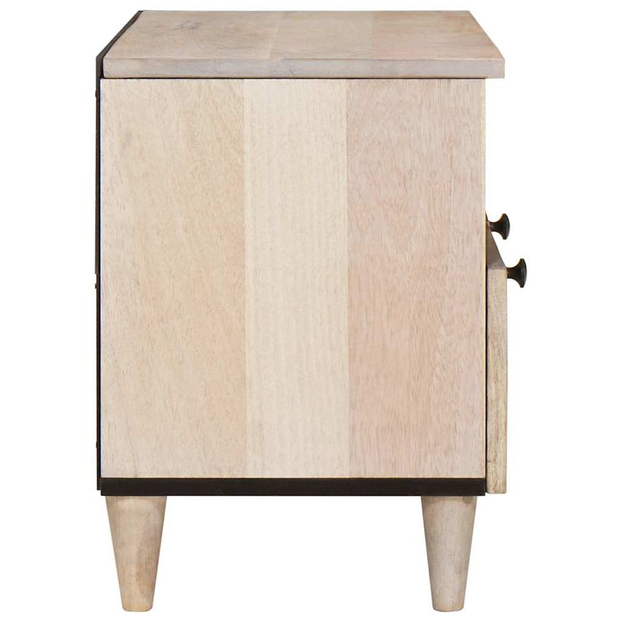 TV-kast met lade Wit 70 x 33 x 46 cm massief mangohout