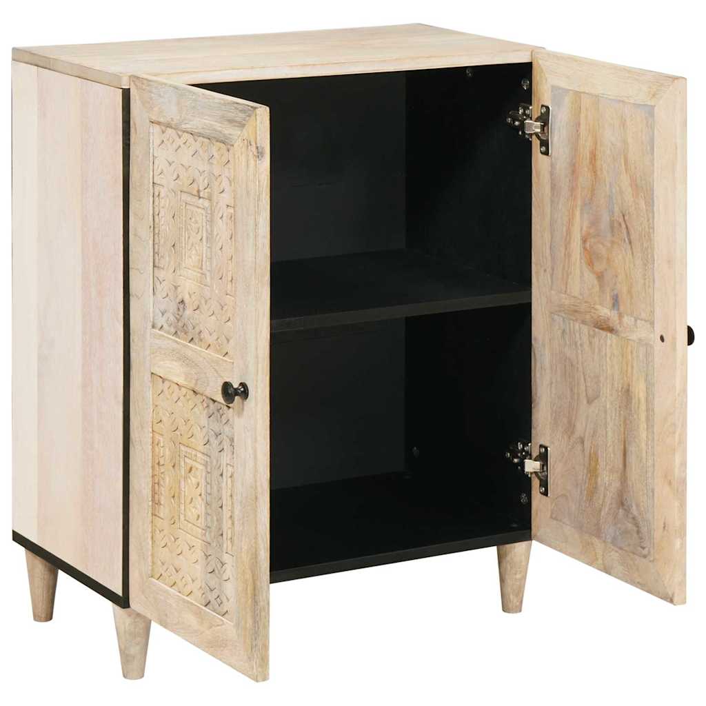 Dressoir Met Plank Wit 60 X 33 X 75 Cm Massief Mangohout