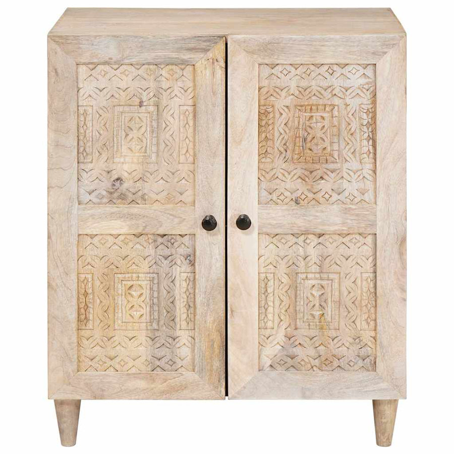 Dressoir Met Plank Wit 60 X 33 X 75 Cm Massief Mangohout