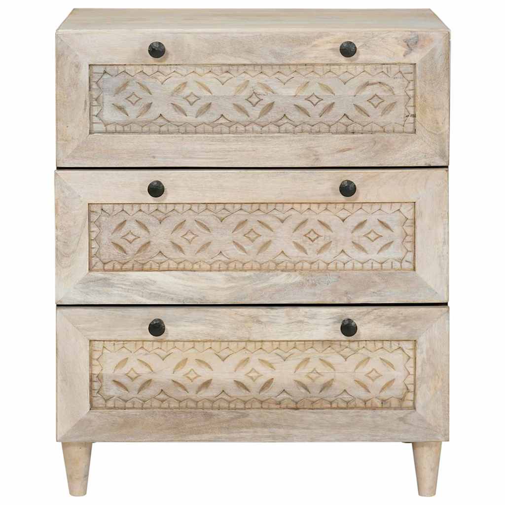 Dressoir met lade Wit 60 x 33 x 75 cm massief mangohout
